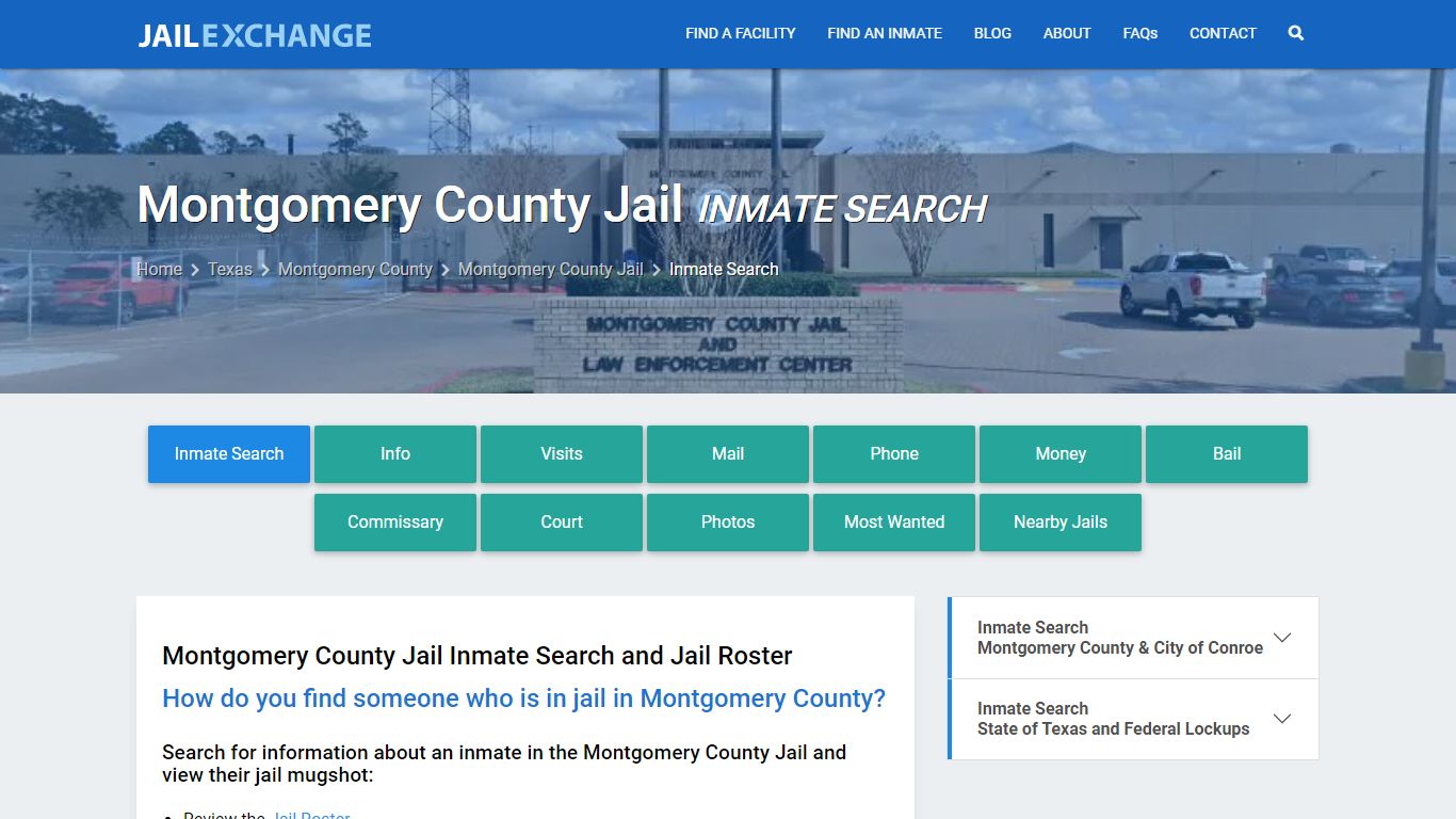 Inmate Search: Roster & Mugshots - Montgomery County Jail, TX